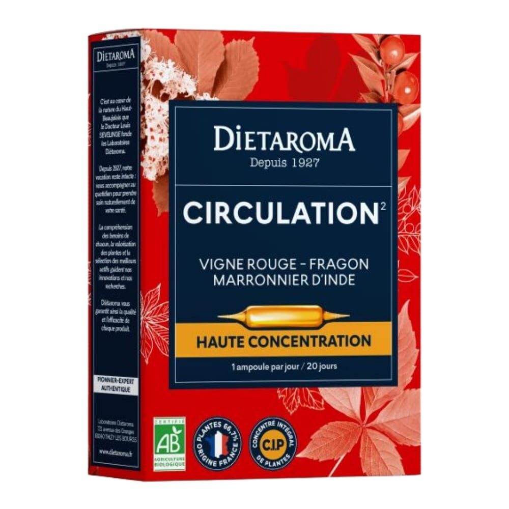 Dietaroma Circulation Ampoules Haute Concentration Bio 20u