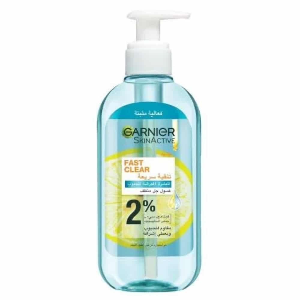 Garnier Skin Active Fast Clear Gel Nettoyant Moussant Anti Acne Avec De Lacide Salicylique 200ml