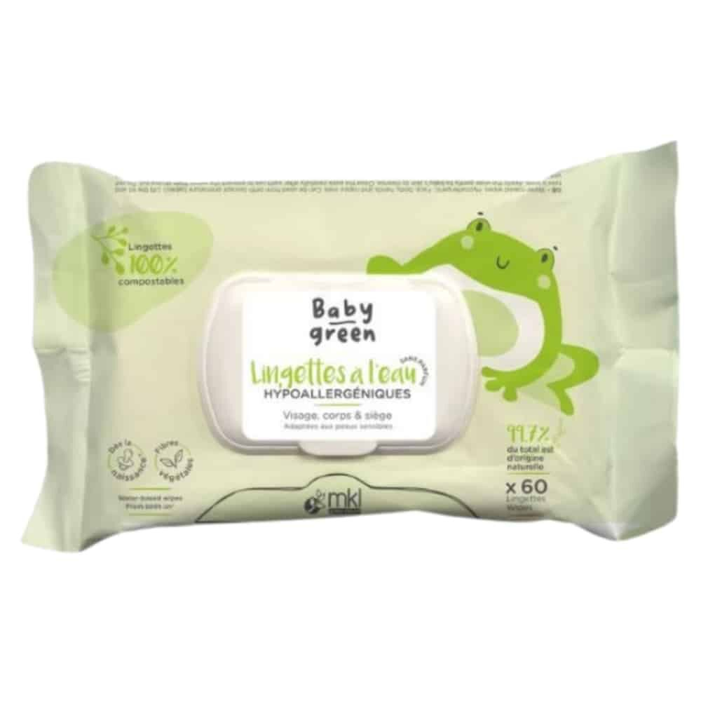 Mkl Baby Green Lingettes A Leau Bio 60pcs