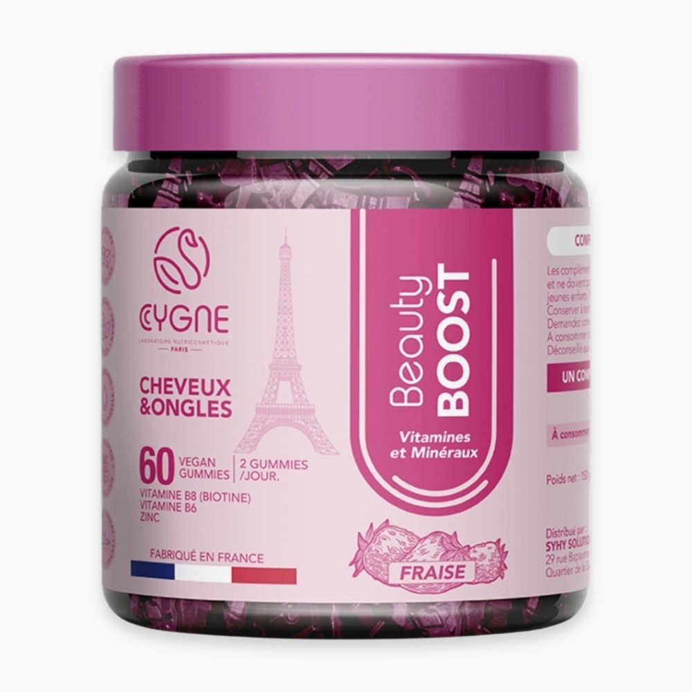 Cygnelab Beauty Boost Vitamines Et Mineraux Cheveux Et Ongles Fraise 60 Gummies