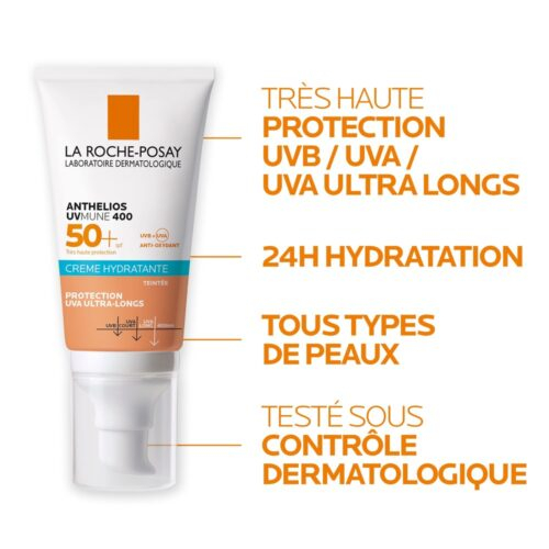 La Roche Posay Anthelios Uvmune 400 Creme Solaire Hydratante Teintee Spf50 50ml 2