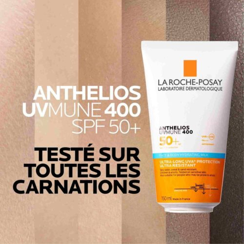 La Roche Posay Anthelios Uvmune 400 Lait Solaire Hydratant Visage Corps Spf50 150ml 3