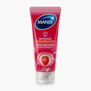 Manix Gel De Massage Gourmand Fraise Comestible Douceur Hydratation 200ml