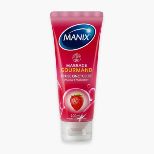 Manix Gel De Massage Gourmand Fraise Comestible Douceur Hydratation 200ml