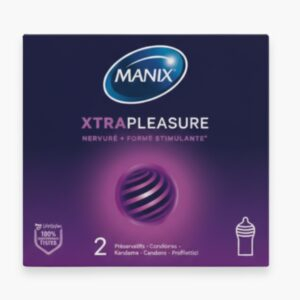 Manix Preservatif Xtra Pleasure Double Extase Nervure Forme Stimulante 2u