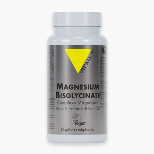Vitall Magnesium Bisglycinate Vitamines B6 D3 60 Gelules