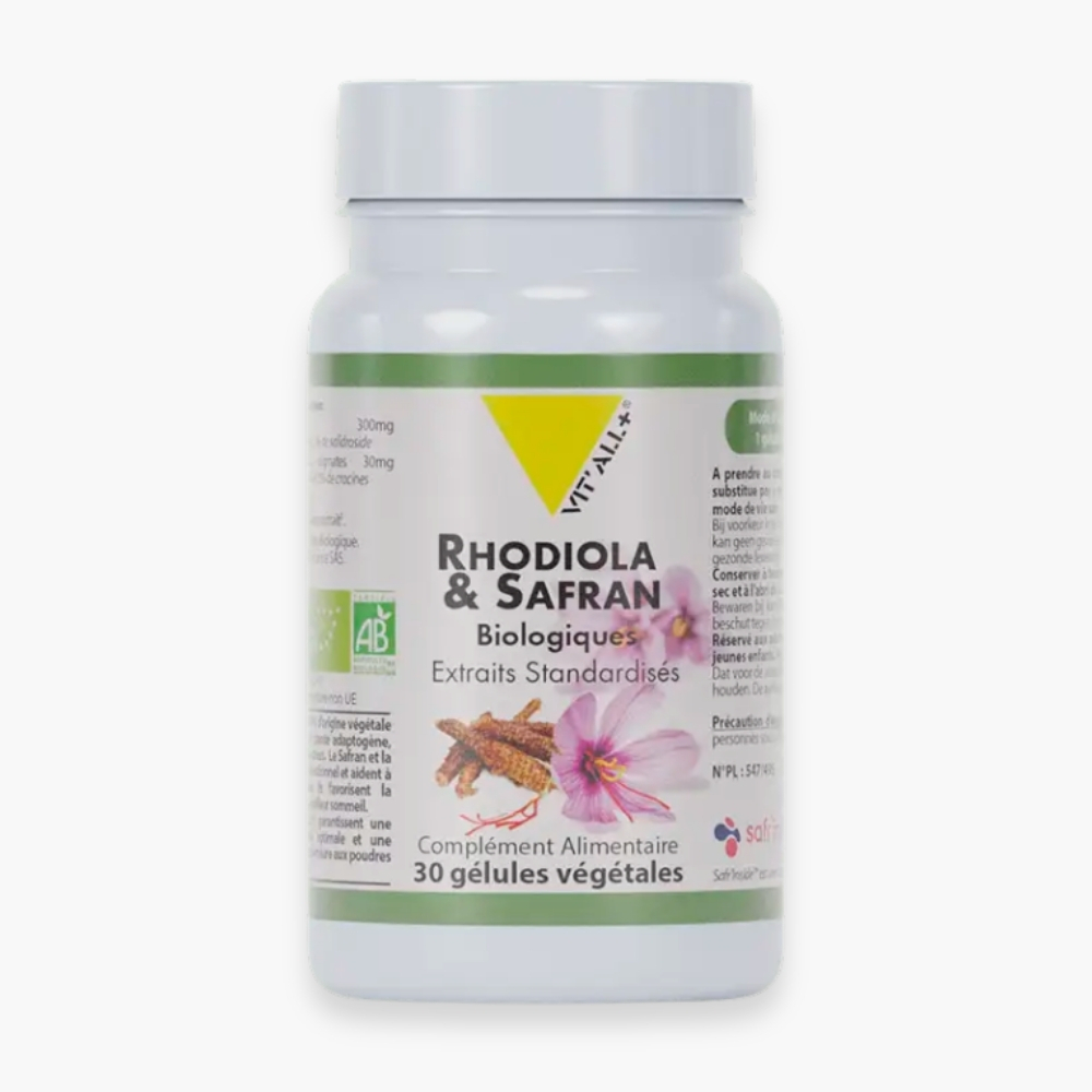 Vitall Rhodiola Safran Biologique Extraits Standardises 30 Gelules