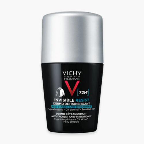 Vichy Homme Deodorant Roll On Invisible Resist Dermo Detranspirant Anti Taches Anti Irritations 72h 50ml