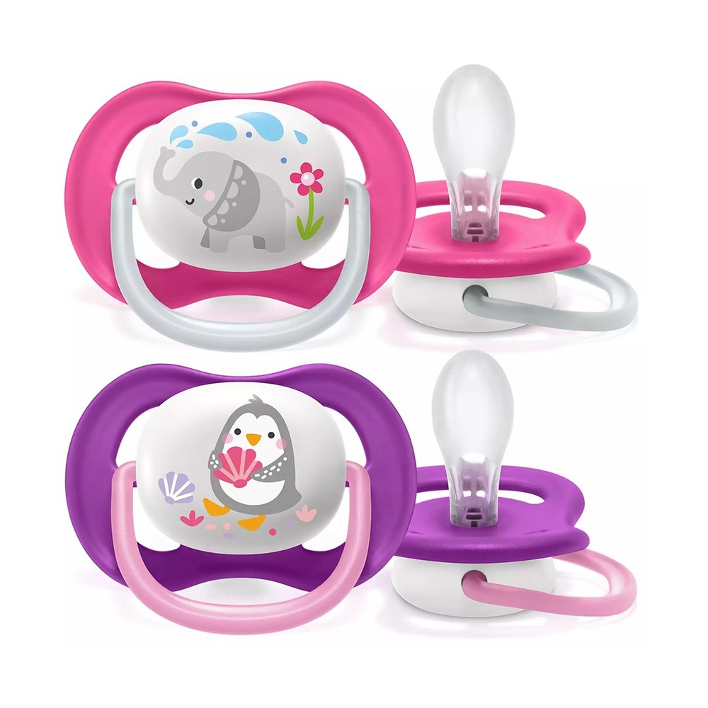 Avent Sucette Ortho 6 18m Girl Elep Peng