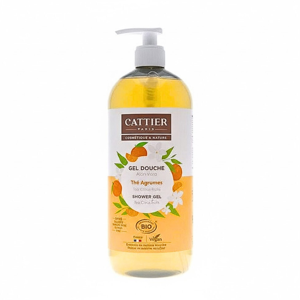 Cattier Gel Douche Aloe Vera Parfum Clelentine Fleur Doranger 1l