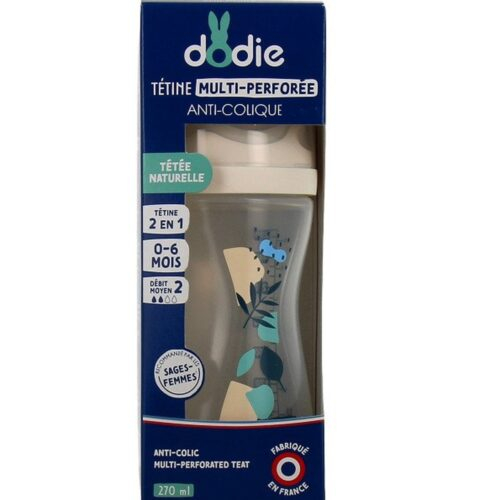 Dodie Biberon Multi Perfore Tetine Debit 2 Bleu 0 6mois 270ml