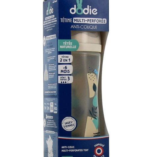 Dodie Biberon Multi Perfore Tetine Debit 3 Rose 6mois 330ml