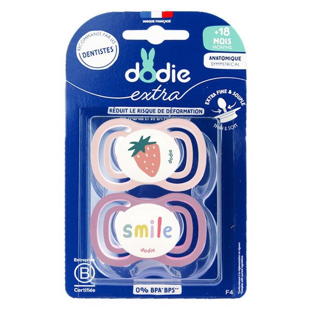 Dodie Sucette 18mois Duo Extra Fine Rose F4
