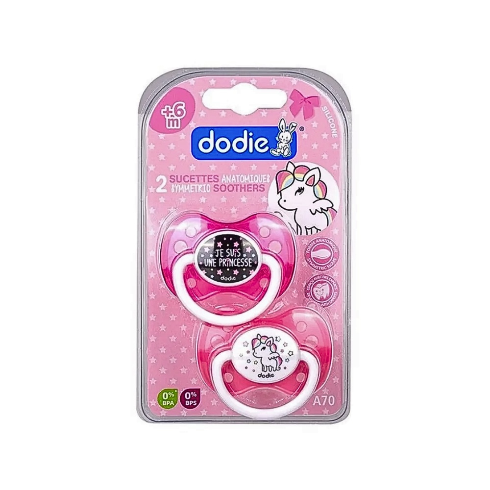 Dodie Sucette Forme Anatomique Silicone Girly Licorne 6m Na70