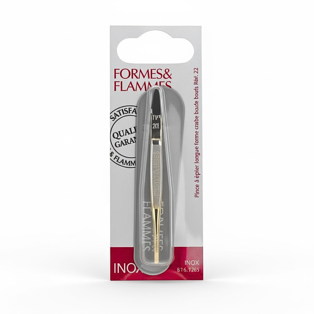 Formes Flammes Pince A Epiler Acier Forge Bouts Dores Forme Crabe 9cm Refrence 21