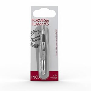 Formes Flammes Pince A Epiler Acier Forge Chrome Mors Etroits Biais 8cm Refrence 11