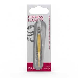 Formes Flammes Pince A Epiler Acier Forge Chrome Mors Etroits Carres 8cm Refrence 10