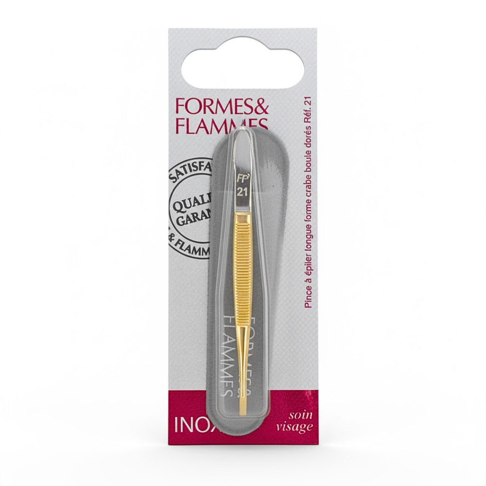 Formes Flammes Pince A Epiler Acier Forge Chrome Mors Etroits Carres 8cm Refrence 10