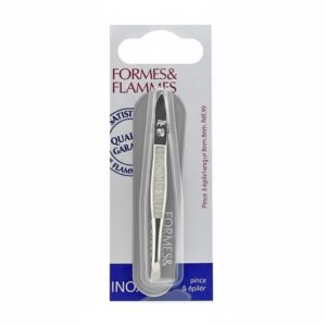 Formes Flammes Pince A Epiler Acier Forge Nikele Longue Mors Biais 9cm Refrence19