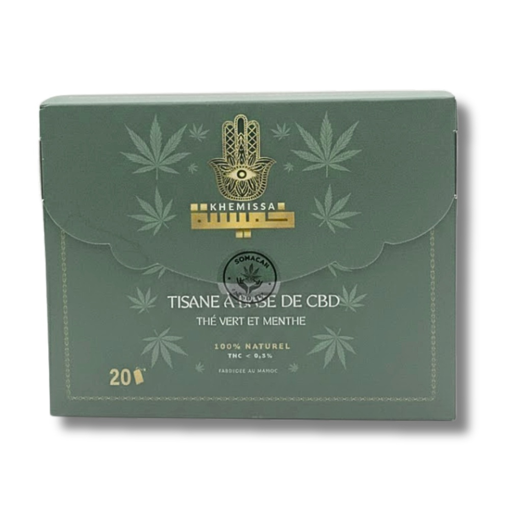 Khemissa Cbd Tisane Tisane The Vert Menthe Boite De 20 Sachets
