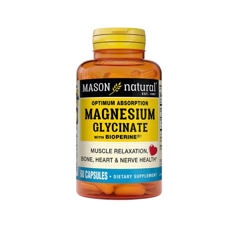 Mason Natural Magnesium Glycinate With Bioperine 60 Capsules