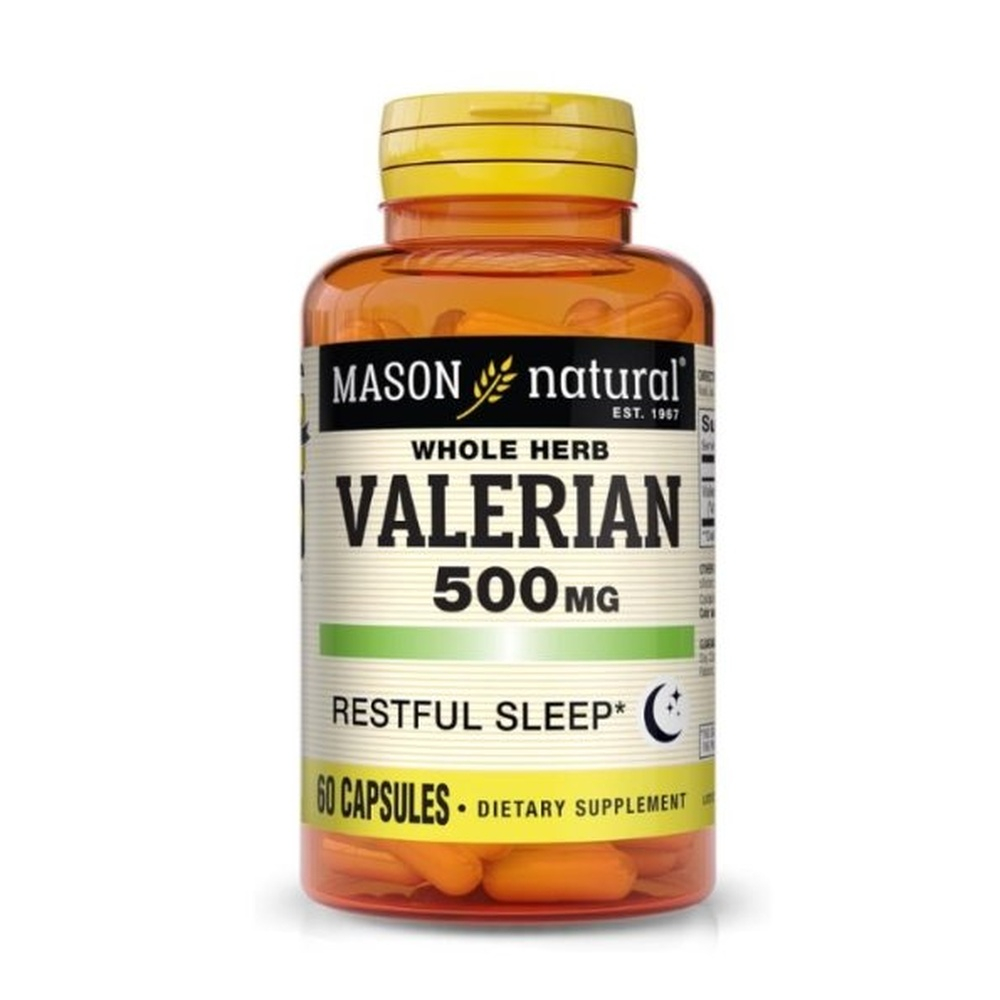 Mason Natural Whole Herb Valerian 500mg 60 Capsules 1152 60a 1