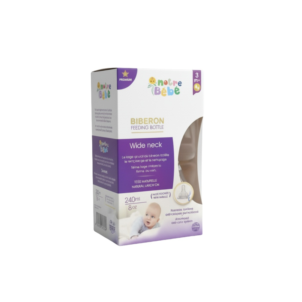 Notre Bebe Biberon Wide Neck Avec Poignet 3m 240ml