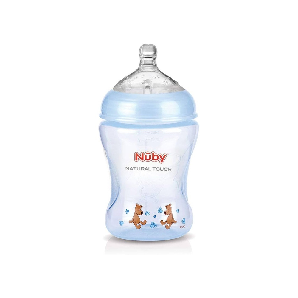 Nuby Biberon Col Large Blue Claire 0m 240ml Nt68007