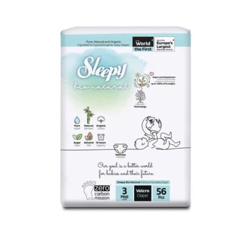 Sleepy Bio Natural Culottestaille 3 Midi 4 9kg 56pcs