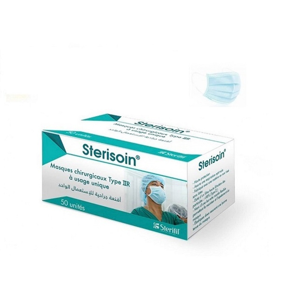 Sterisoin Masque Chirugicaux Bleu 50pcs