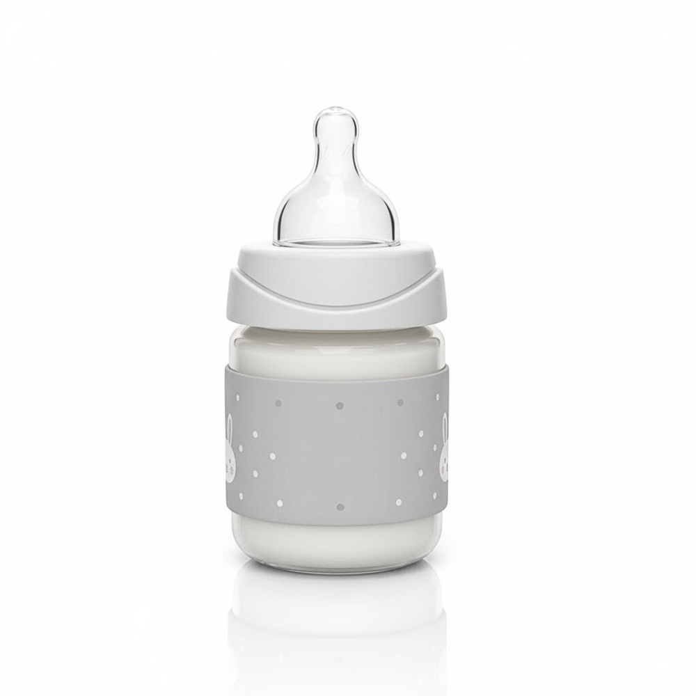 Suavinex Biberon Rabbit Avec Tetine Ronde Debit Lent 0m Gris 150ml