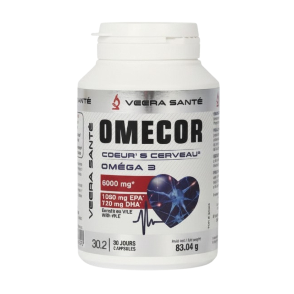 Veera Omecor Omega 3 Coeur Et Cerveau 6000mg Ex Eric Favre 60 Gelules