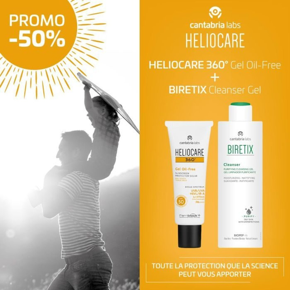 Cantabria Offre Heliocare 360 Gel Oil Free Spf 50 50 Ml Biretix Gel Nettoyant 200 Ml Gel Pack 1