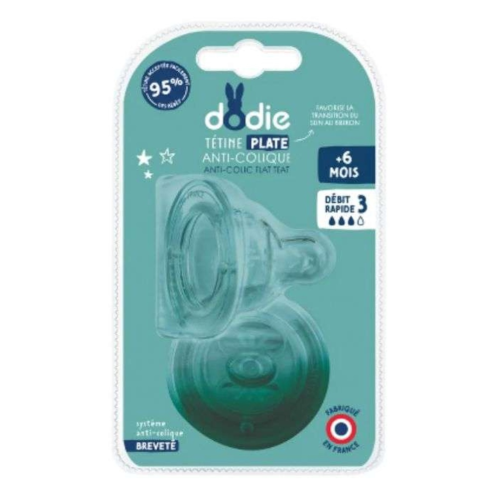 Dodie Tetine Plate Sensation Anti Colique D3 6m X2