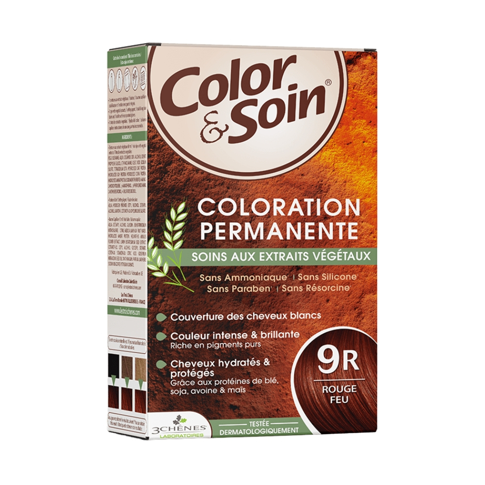 Les 3 Chenes Color Soin Coloration Cheveux Permanente Aux Extraits Vegetaux 9r Rouge Feu