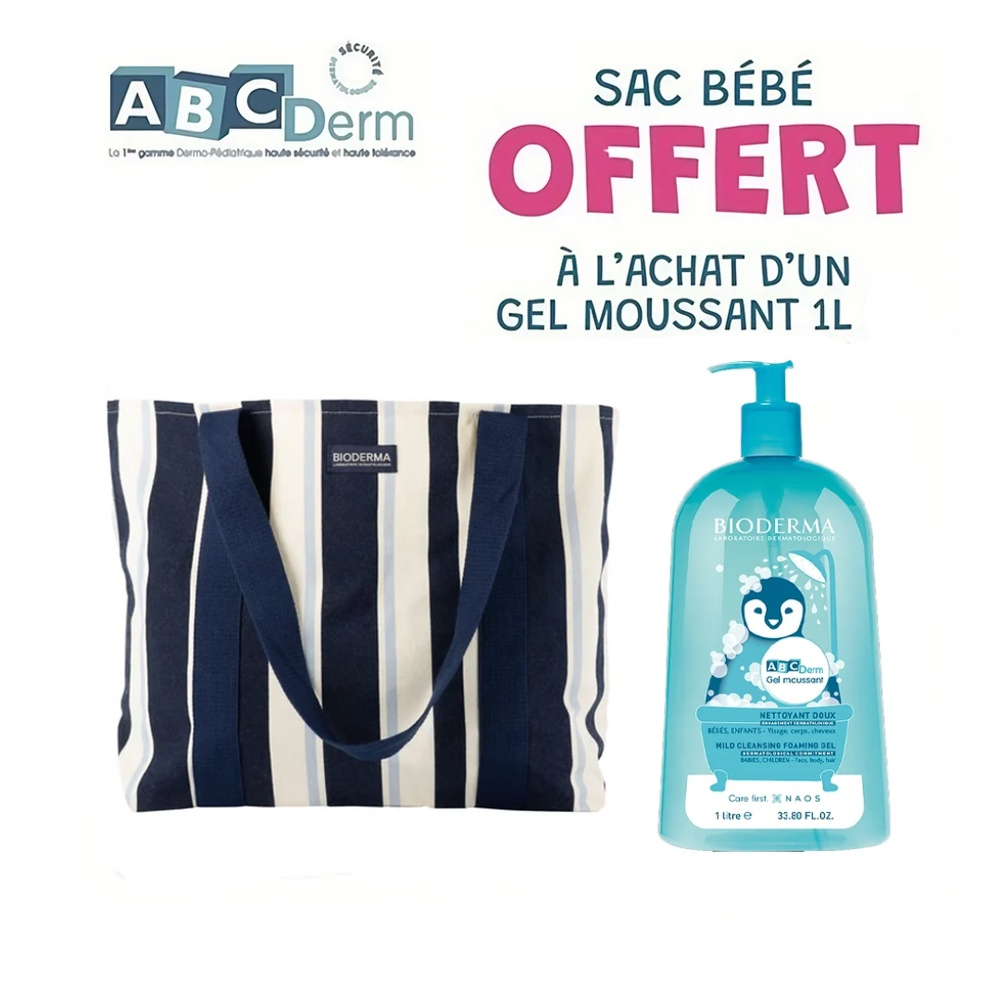 Pack Bioderma Abcderm Gel Moussant 1l Sac A Langer