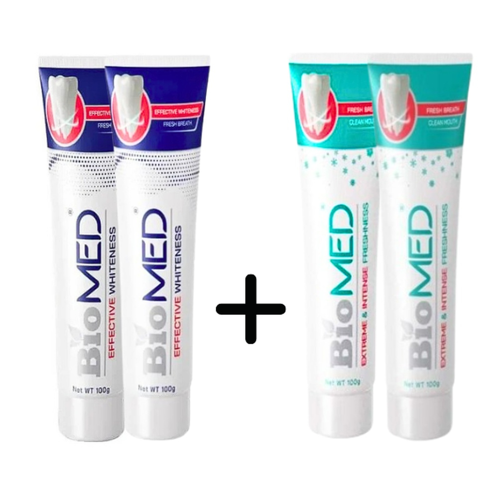 Pack Biomed Pack 4 Dentifrice 2 Dent Effective 100g2 Dent Extreme 100g