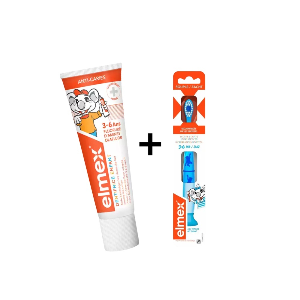 Pack Elmex Dentifrice Junior 3 6 Ansbrosse A Dents Junior 3 6 Ans Avec Trousse