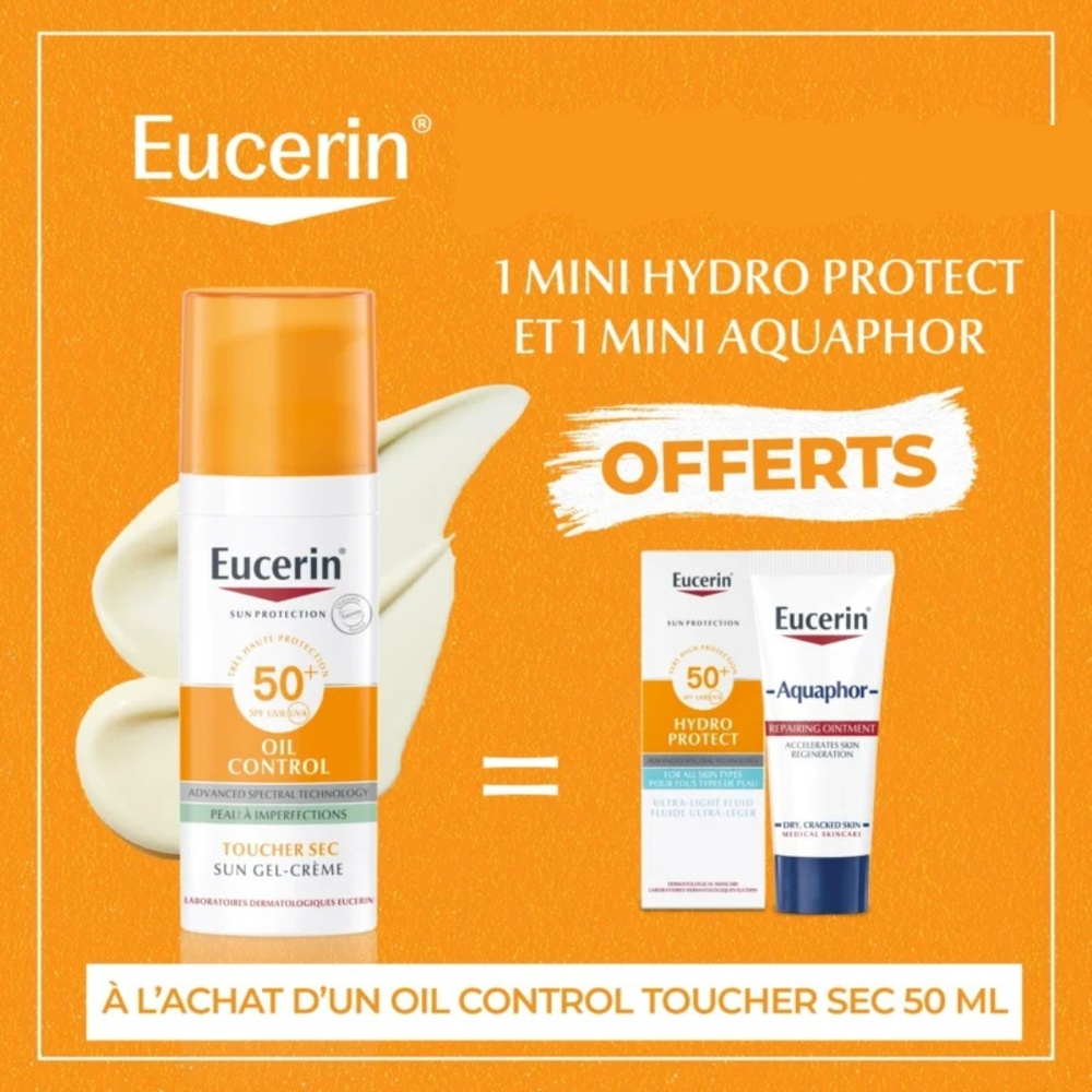 Pack Eucerin Huile Control 50mlhydro Protect 5mlbaume Reparateur 5ml Pack