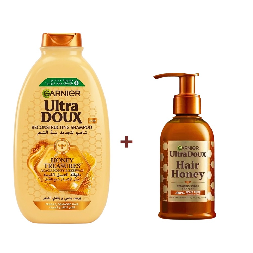 Pack Garnier Ultra Doux Shampoing Reconstructing 200mlserum Hair Honey 115ml