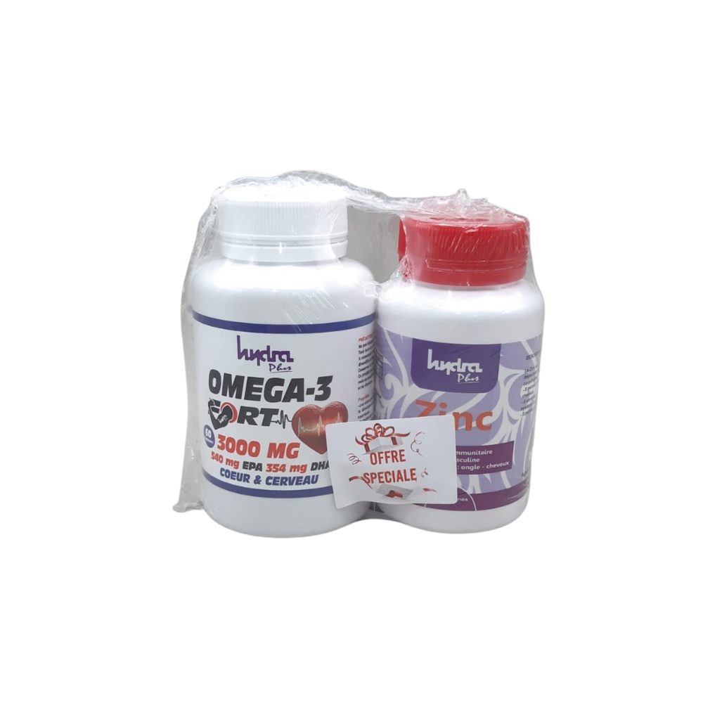 Pack Hydra Plus Omega 3 Fort 60cpszinc 36cps Pack
