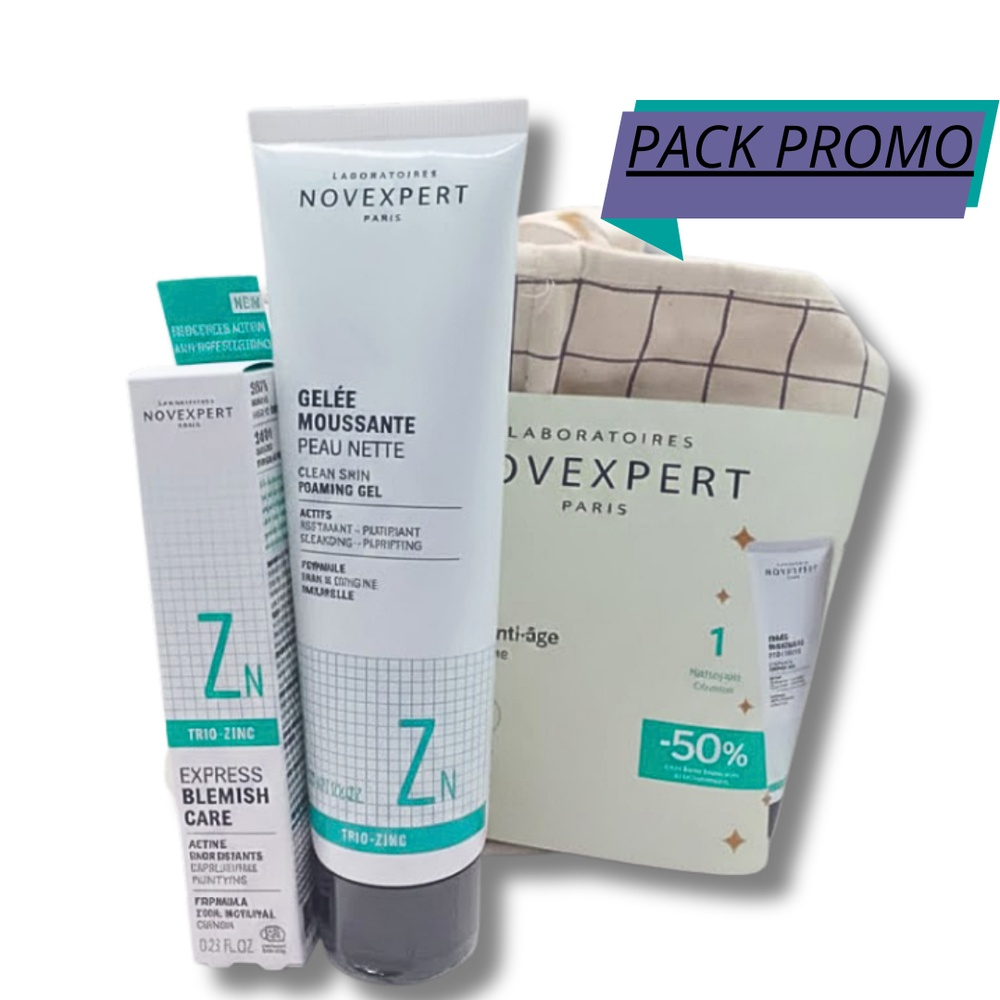 Pack Novexpert Gelee Moussant Triozin Stop Bouton Express 50 Trousse