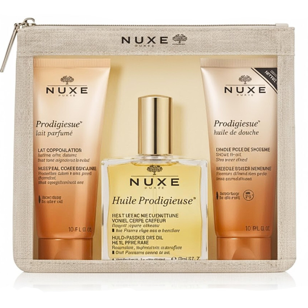 Pack Nuxe Prodigieux Trousse Huile Douchehuile Seche 100mllait Parfum