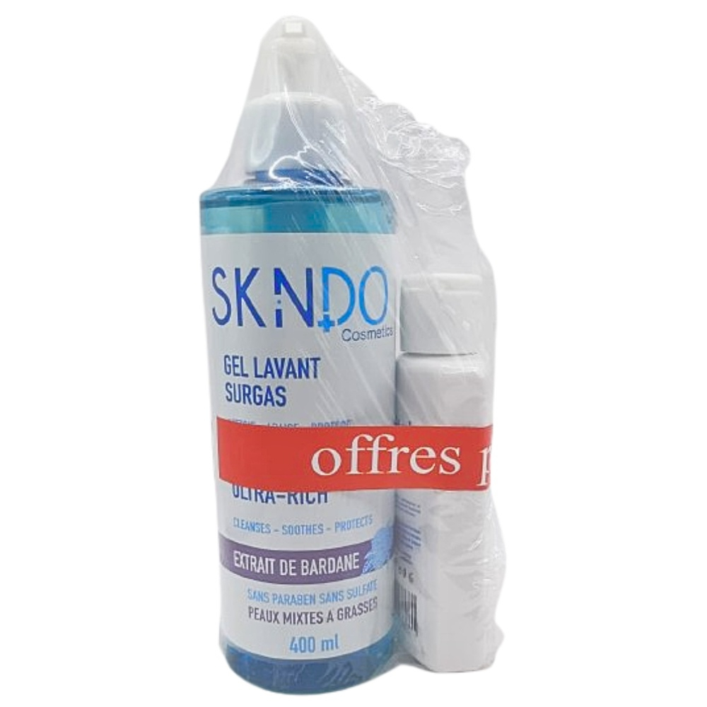 Pack Skindo Duo Pack Gel Lavant Surgras Pmg 400mllait Protecteur 125ml