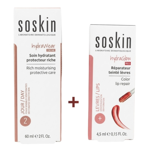 Pack Soskin Hydrawear Soin Hydratant Richehydraglow Teinte Levres Duo Pack