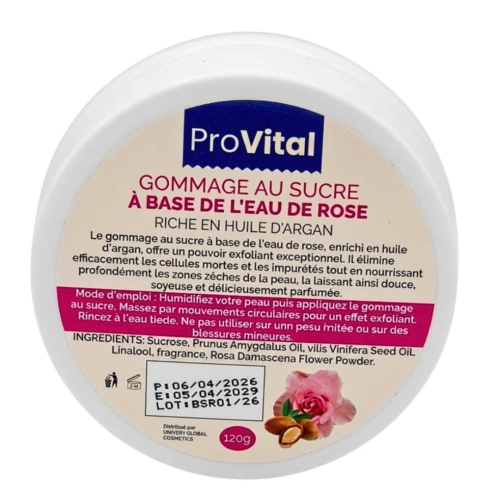 Pro Vital Gommage Au Sucre A Base De Leau De Rose 120g