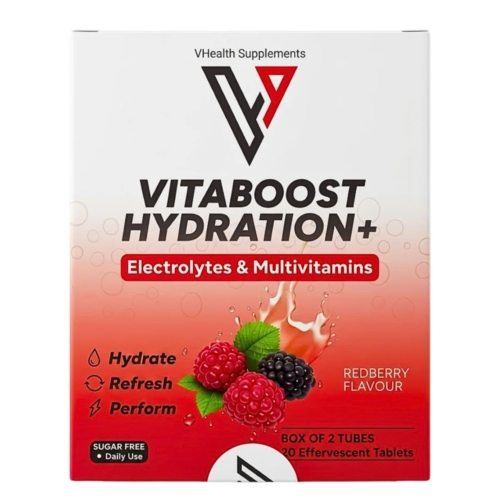 Vhealth Vitaboost Hydration Multivitamins Redberry Box Of 2 Tubes