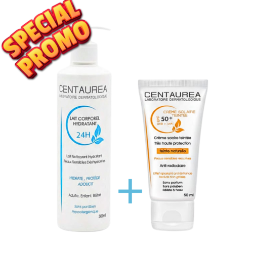 Centaurea Lait Corporel Hydra 200ml Ecran Teinte Spf50 50ml Pack