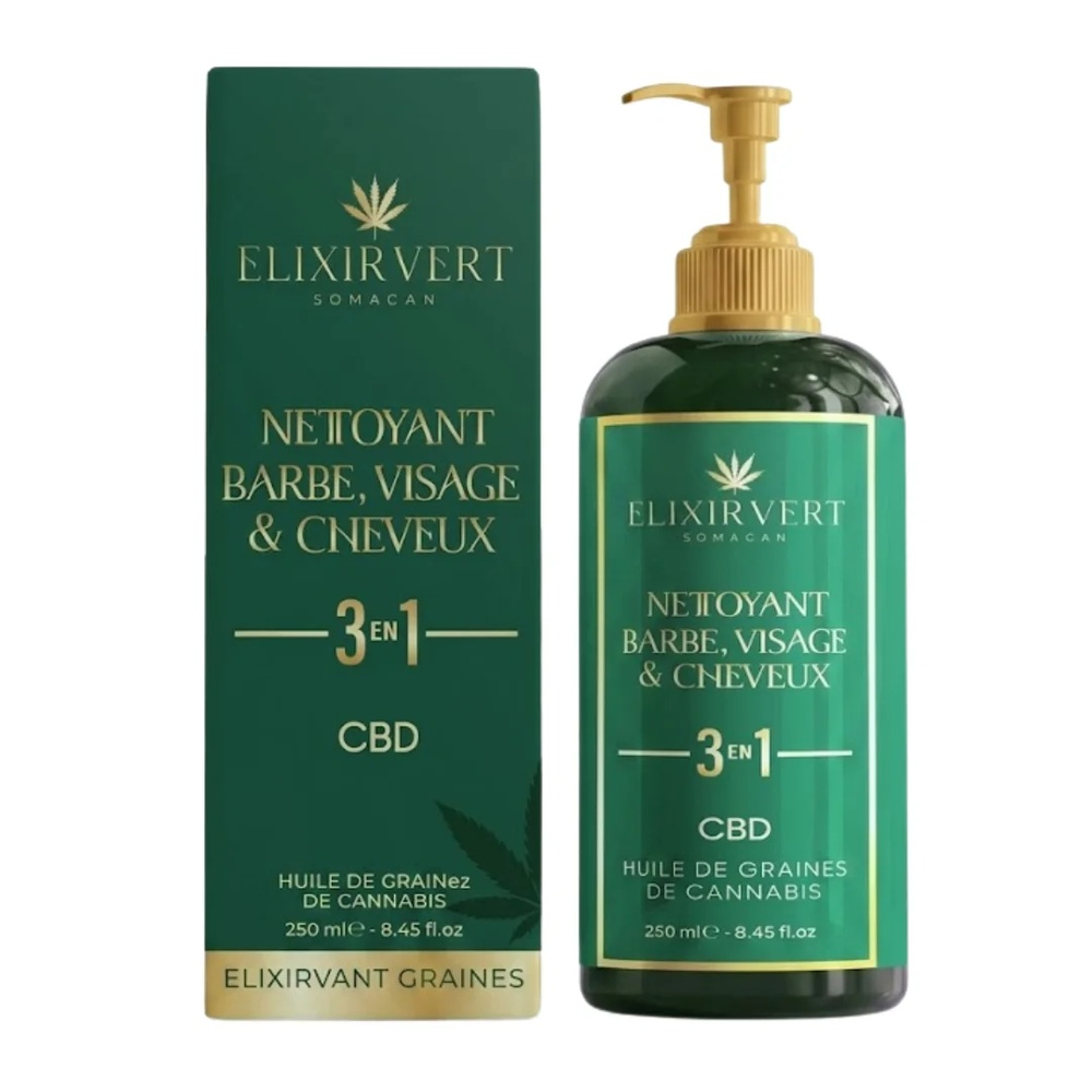 Elixir Vert Nettoyant 3en1 Barbe Visage Cheveux 250ml