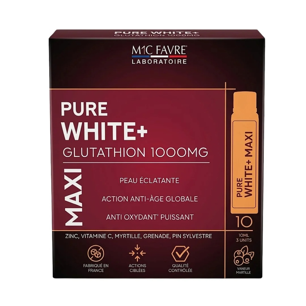 Eric Favre Pure White Glutathion 1000mg Maxi 10doses X 25ml